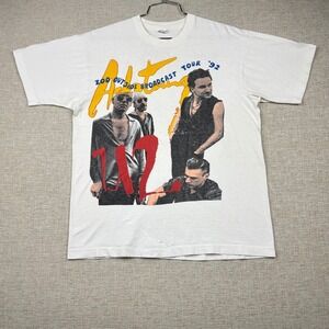 Vintage U2 Zoo Outside Broadcast Tour 92 T-Shirt XL White Achtung Baby 1992 USA